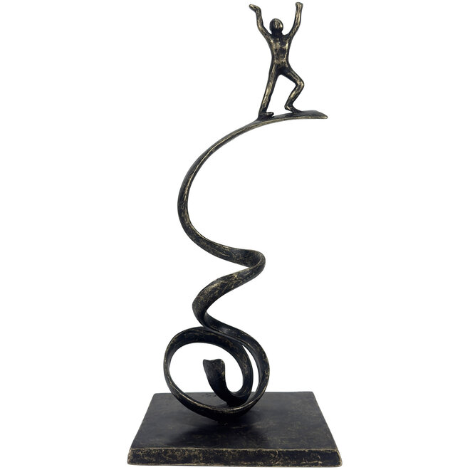 Volledig bronzen beeld 'Reach for the Sky' H34cm