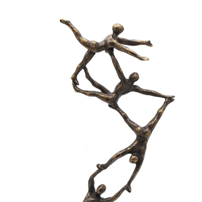 Volledig bronzen beeld 'Together to the top' H78cm