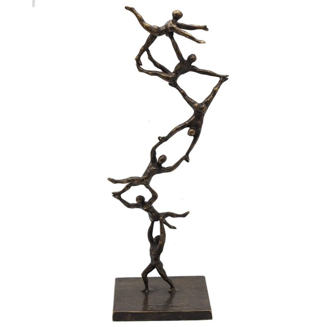 Volledig bronzen beeld 'Together to the top' H78cm