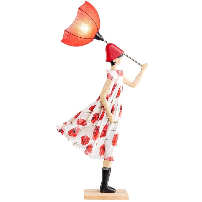 Skitso Tafellamp Paraplu dame Myrrina, Kastanjehout