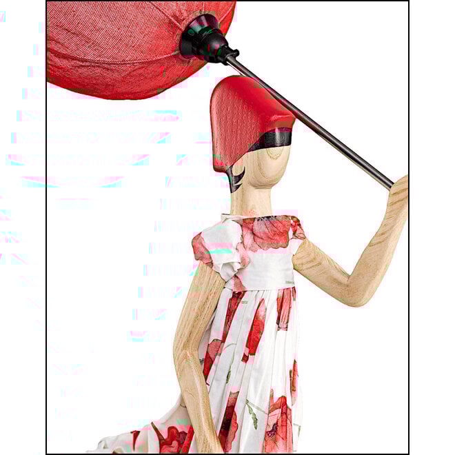 Skitso Tafellamp Paraplu dame Myrrina, Kastanjehout