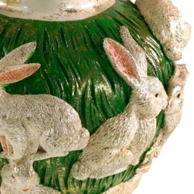 Deco Vaas Konijnen, groen H25cm
