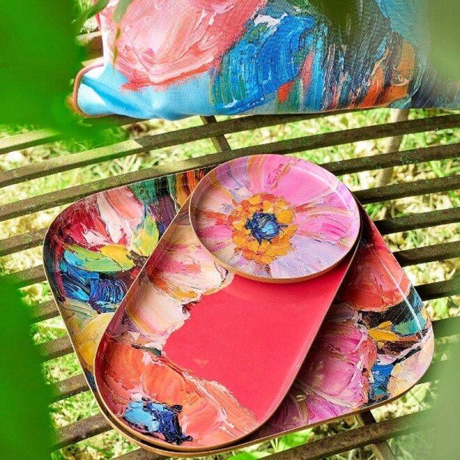 Dienbladen 3 stuks, Flower Pink