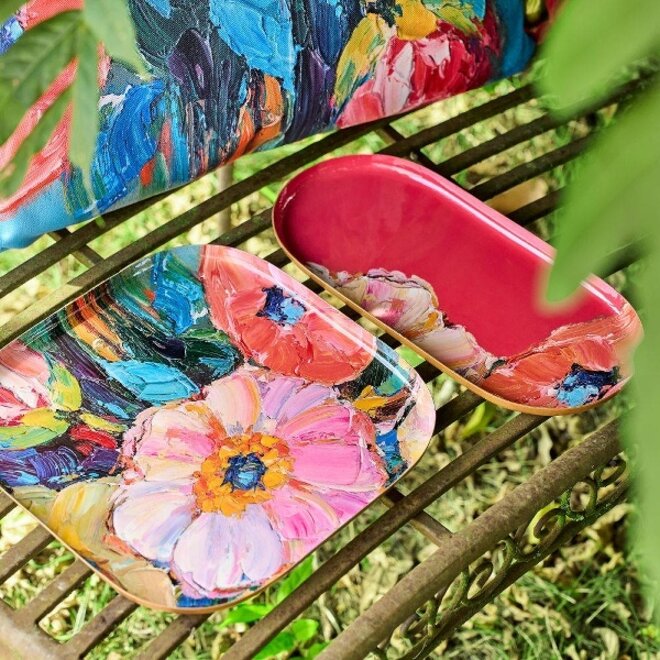 Dienbladen 3 stuks, Flower Pink