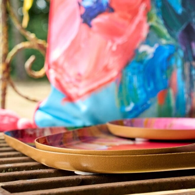 Dienbladen 3 stuks, Flower Pink