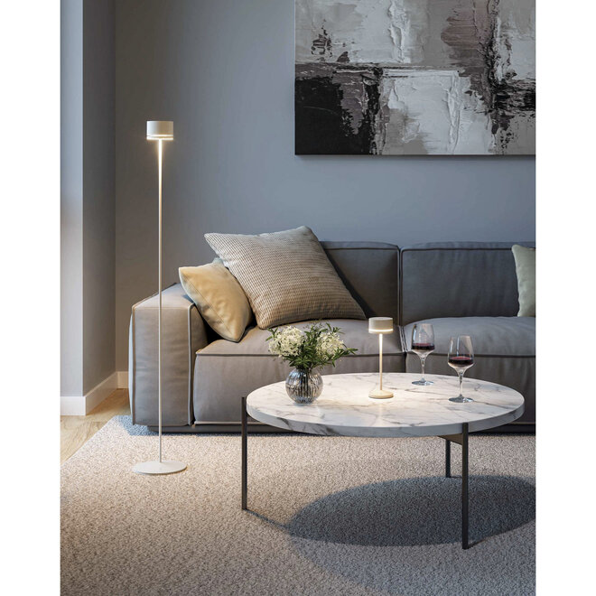 Sompex Oplaadbare Vloerlamp Monza, zand H120 cm