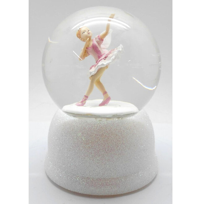 Sneeuwbol Gevleugelde Ballerina op Witte Basis + LED