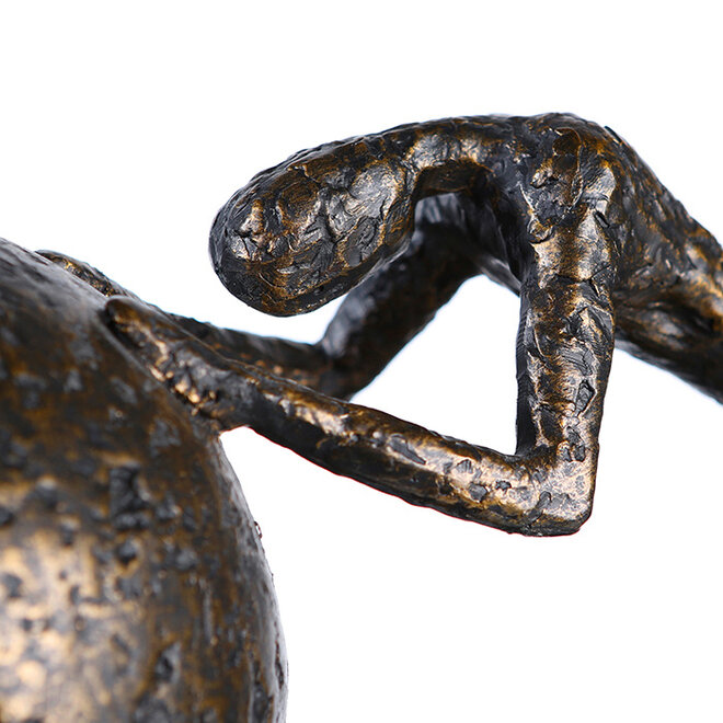 Figuur 'Heavy Ball', polyresin, antique bronze finish, L39cm