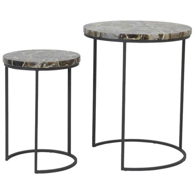 Set Bijzettafels Axat Agaat Ø28x42 + Ø41x50 cm