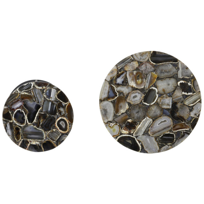 Set Bijzettafels Axat Agaat Ø28x42 + Ø41x50 cm