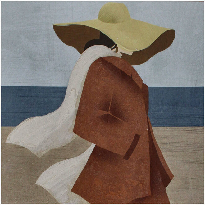 Wandpaneel Lady Canvas Kameelbruin 60x90