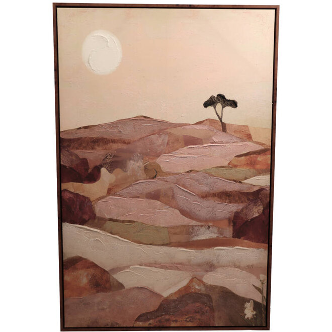 Wandpaneel Landschap Canvas Roze 78x118cm