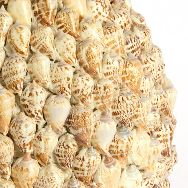 Decoratieve Bamboe vaas "Shell" ingelegd met schelpen
