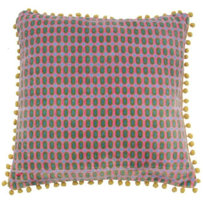 Sierkussen Vivienne met pom-pom rand 45x45cm