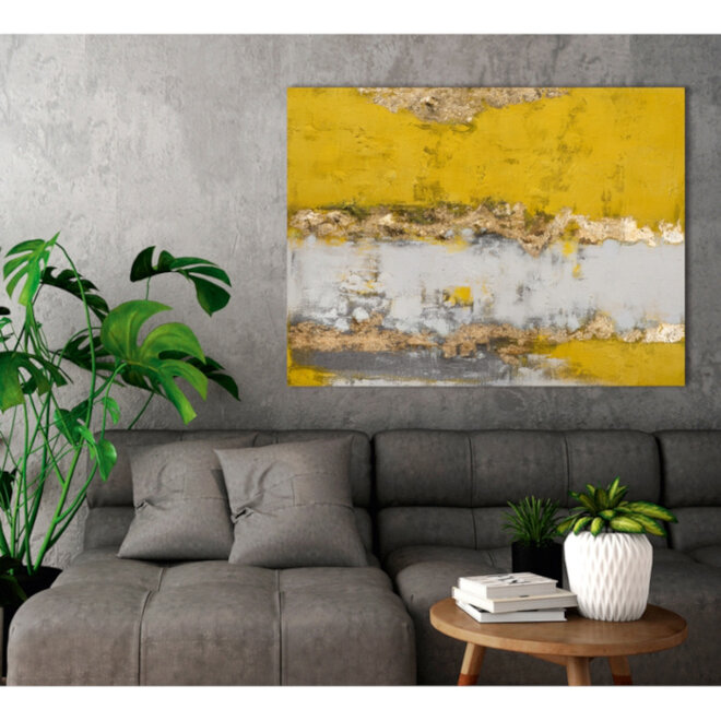Canvas schilderij Interpretation of Yellow 90x120