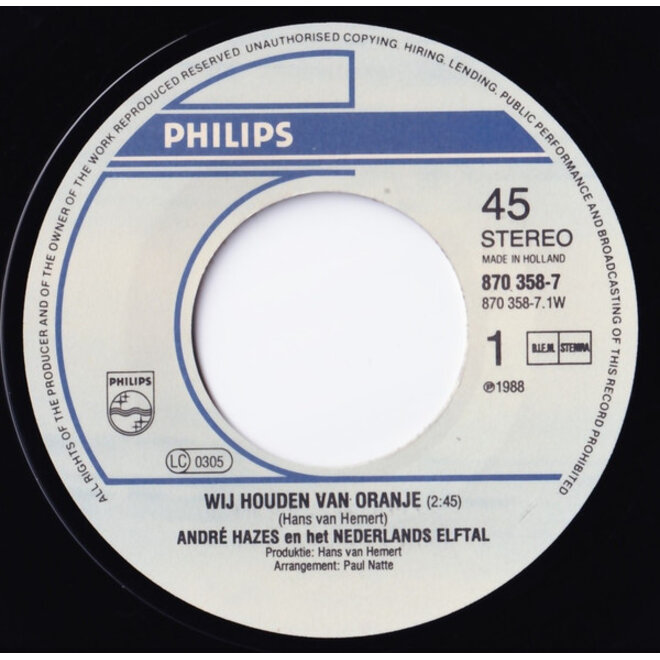 Muziekdoosje met melodie: Wij houden van Oranje