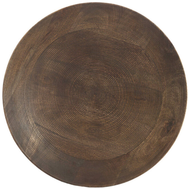 Houten ronde schaal "Simnas Mango" bruin Ø50cm