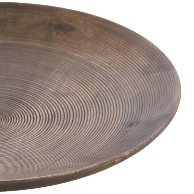 Houten ronde schaal "Simnas Mango" bruin Ø50cm