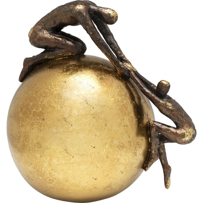 Figuur 'Joint Effort' goud, polyresin, H26cm