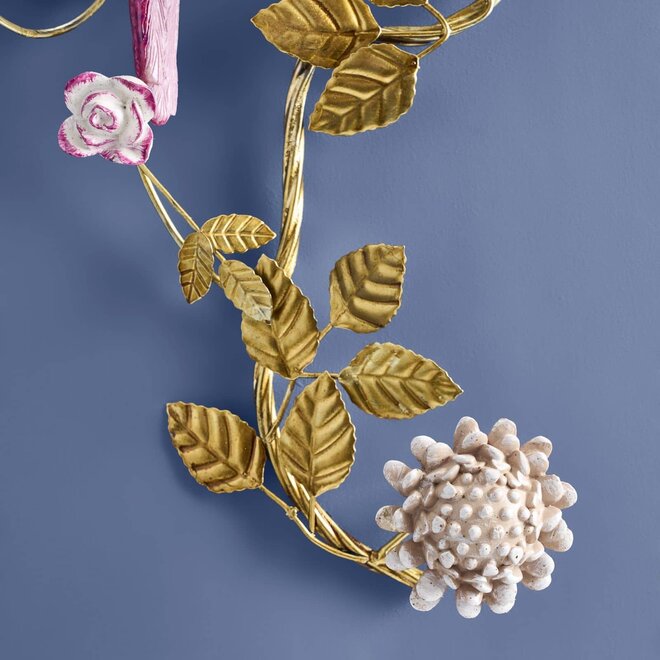 Wandkandelaar Papegaai Roze H60cm