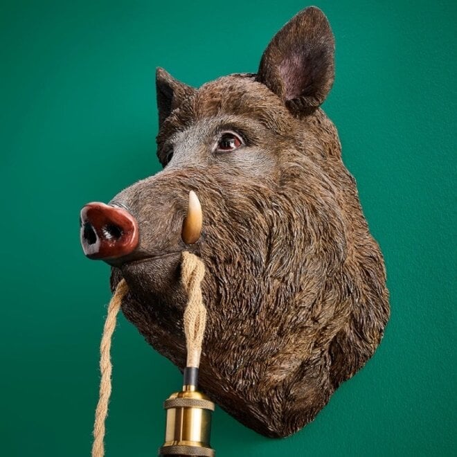 Wandlamp Wildzwijn Willy, bruin H50cm