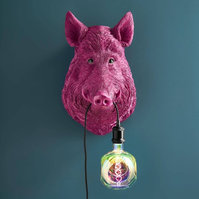 Wandlamp Wildzwijn Willy, roze H50cm