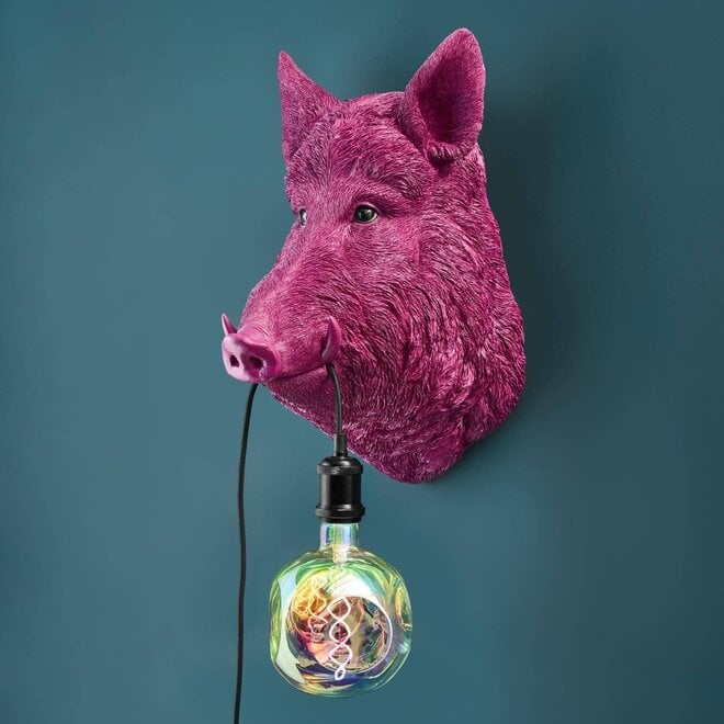 Wandlamp Wildzwijn Willy, roze H50cm