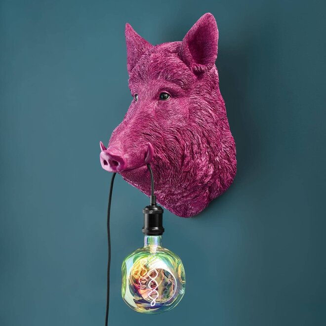 Wandlamp Wildzwijn Willy, roze