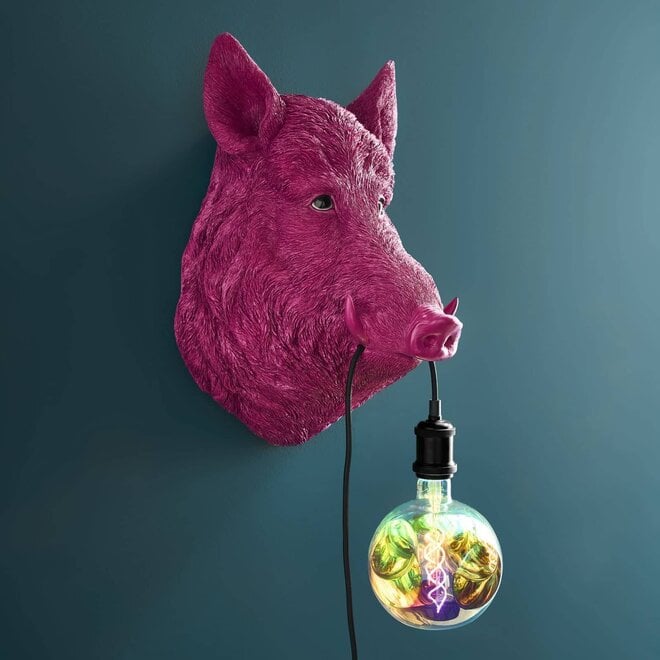 Wandlamp Wildzwijn Willy, roze H50cm