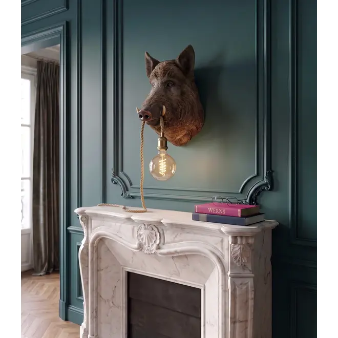 Wandlamp Wildzwijn Willy, roze H50cm