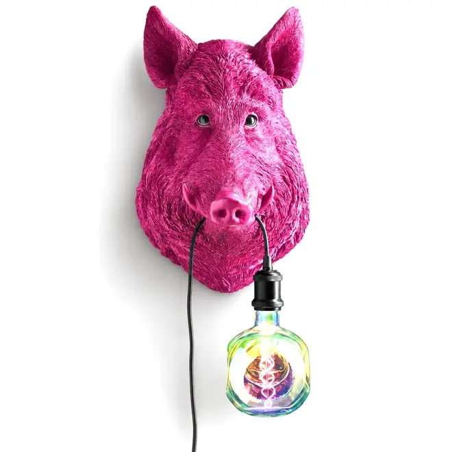 Wandlamp Wildzwijn Willy, roze H50cm