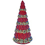 LED Glazen Kerstboom Rood H25cm