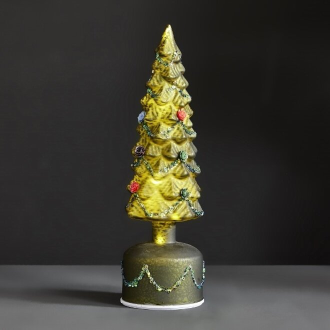 LED Glazen Kerstboom Groend H30cm