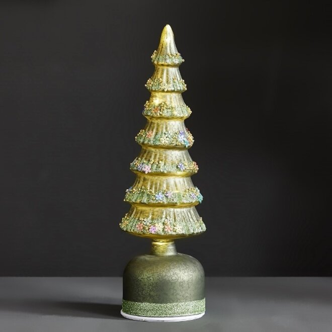 LED Glazen Kerstboom Groend H33cm