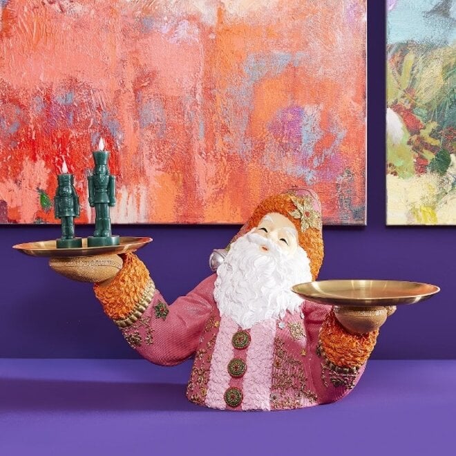 Deco Kerstman met Dienbladen B79cm