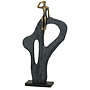 Figuur 'A glance into the Distance', polyresin, antique bronze finish, H47cm