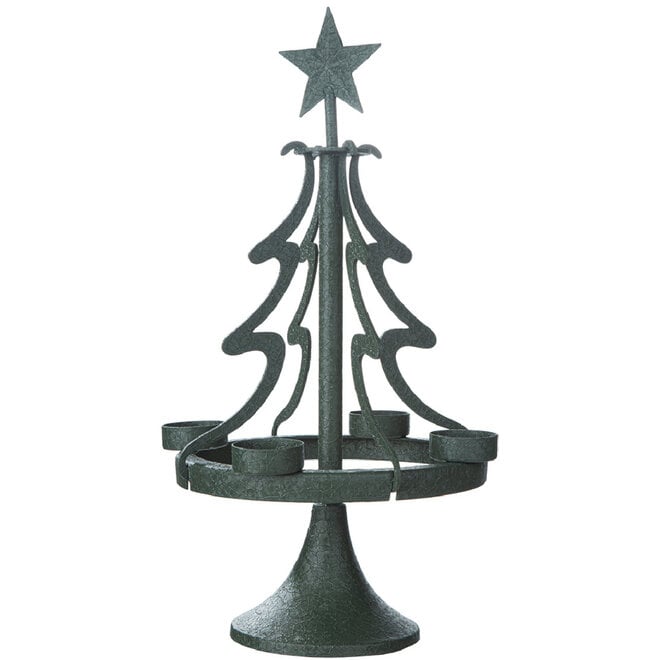 Adventskandelaar Kerstboom Abeto, donkergroen 42cm