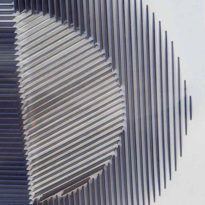 Wanddeco 3D "Memphis", a circle of slats, 90x90cm