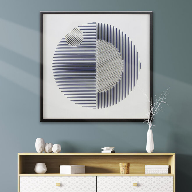Wanddeco 3D "Memphis", a circle of slats, 90x90cm
