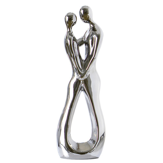 Figure 'Lovestruck', Ceramic, silver glazed H31cm