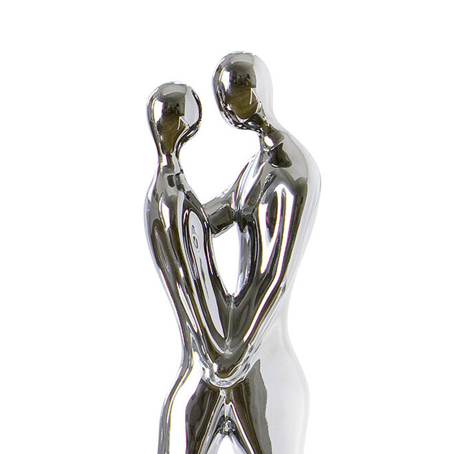 Figure 'Lovestruck', Ceramic, silver glazed H31cm