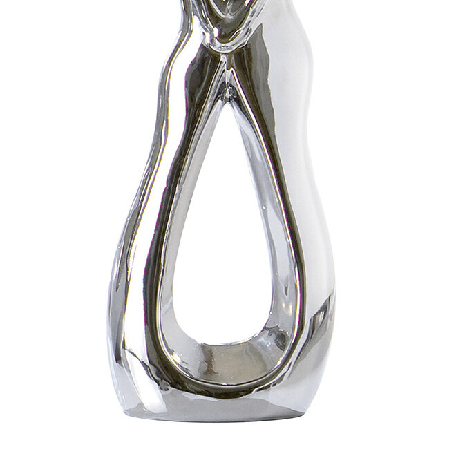 Figure 'Lovestruck', Ceramic, silver glazed H31cm