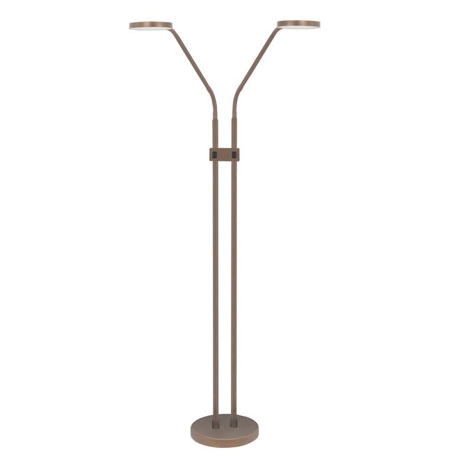 Vloerlamp Málaga Choco Dubbel + Dimmer H135cm