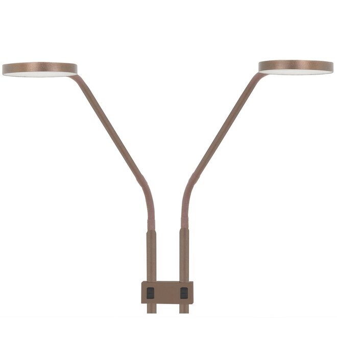 Vloerlamp Málaga Choco Dubbel + Dimmer H135cm