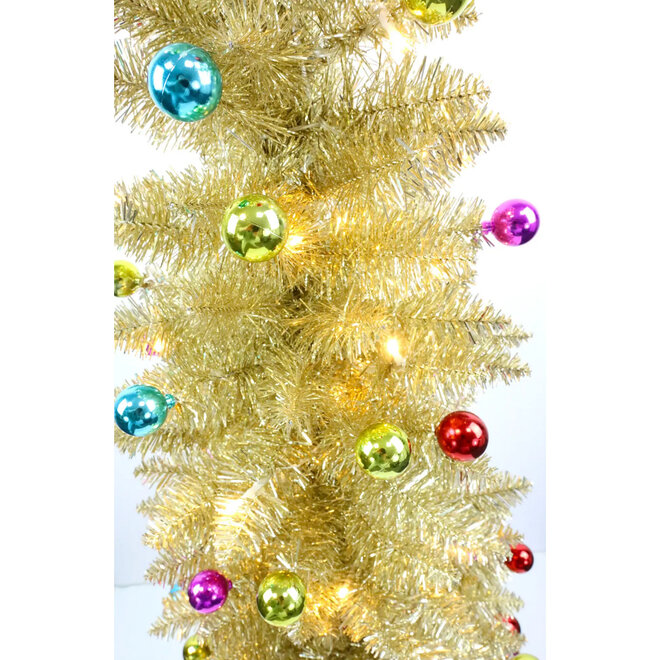 Kerstboom Vivid met kerstballen 152cm
