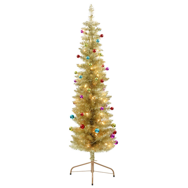 Kerstboom Vivid met kerstballen 152cm
