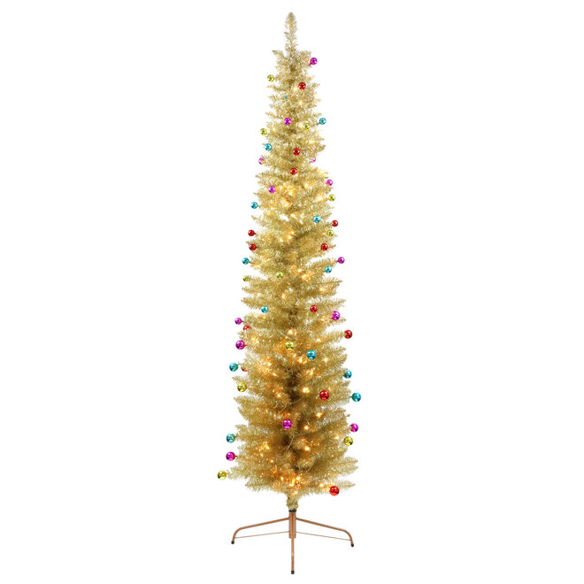 Kerstboom Vivid  met kerstballen 213cm