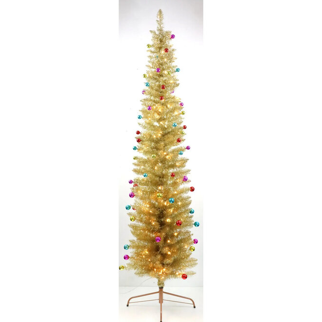 Kerstboom Vivid met kerstballen 213cm