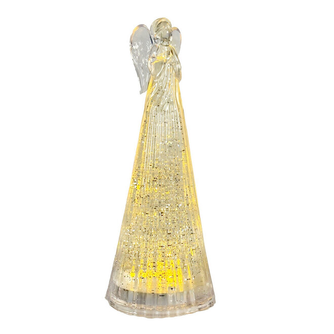 Sompex Engel glitter zilver Lamp H28 cm