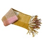 Plaid Mohair Geel Roze met franjes 130x170